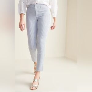 Gap High-Waisted Striped Pixie Ankle Pants Sz 10 Blue/ White NEW